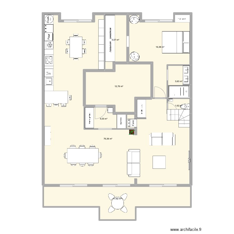 de gaulle Pornichet v8. Plan de 8 pièces et 138 m2