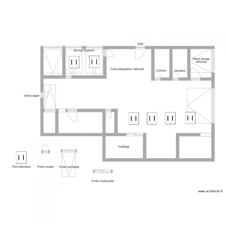 plan atelier volkswagen. Plan de 0 pièce et 0 m2