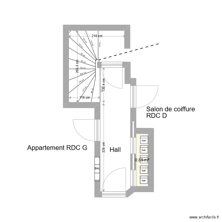 Hall d'entrée. Plan de 0 pièce et 0 m2