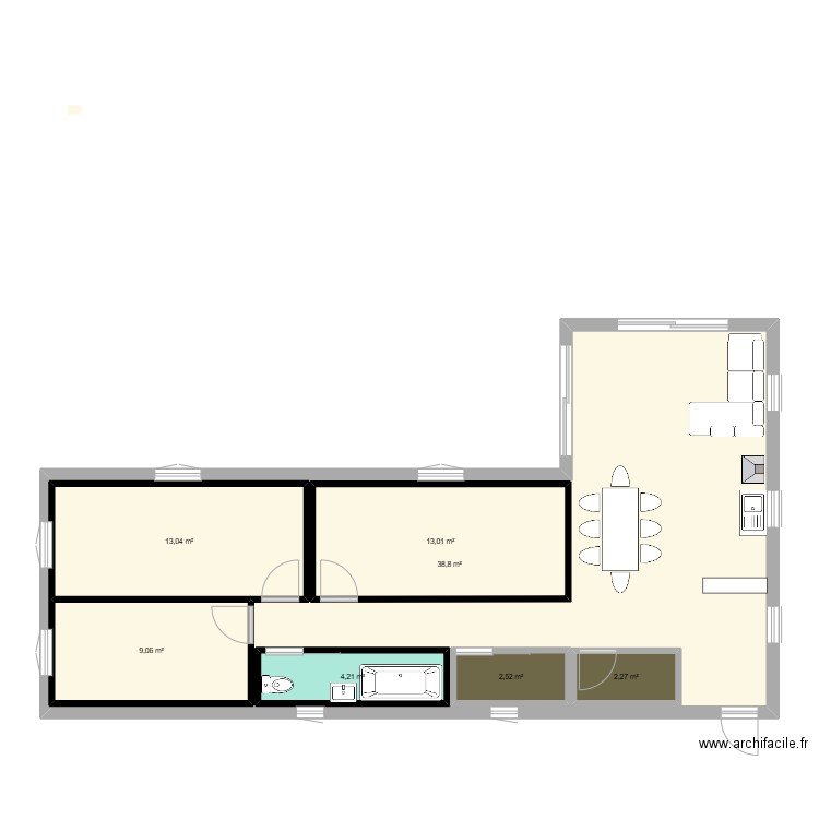 projet1. Plan de 7 pièces et 134 m2