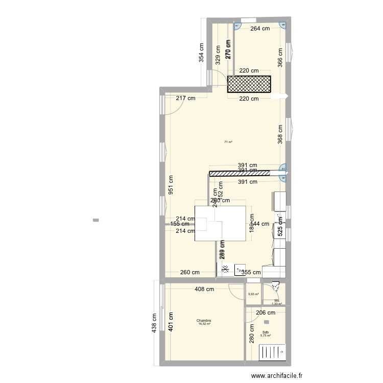 Maison avec meubles . Plan de 5 pièces et 95 m2