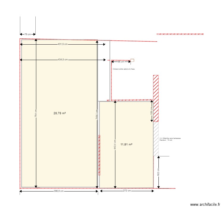 RDC 1 plan avec metre carre. Plan de 0 pièce et 0 m2