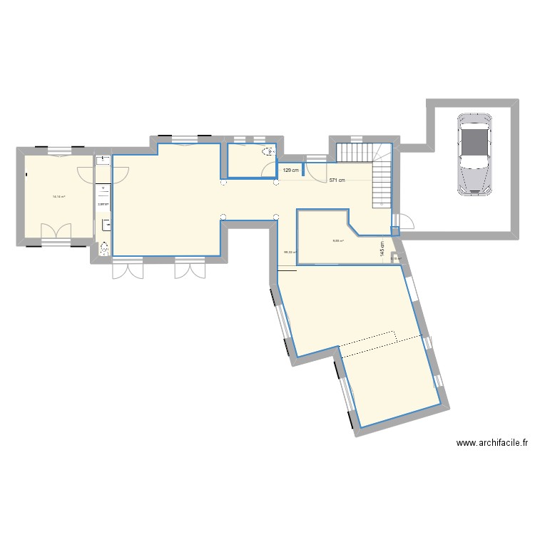 BANDOL RDC P1. Plan de 6 pièces et 141 m2