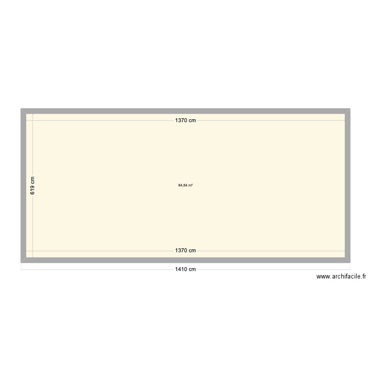 test. Plan de 1 pièce et 85 m2