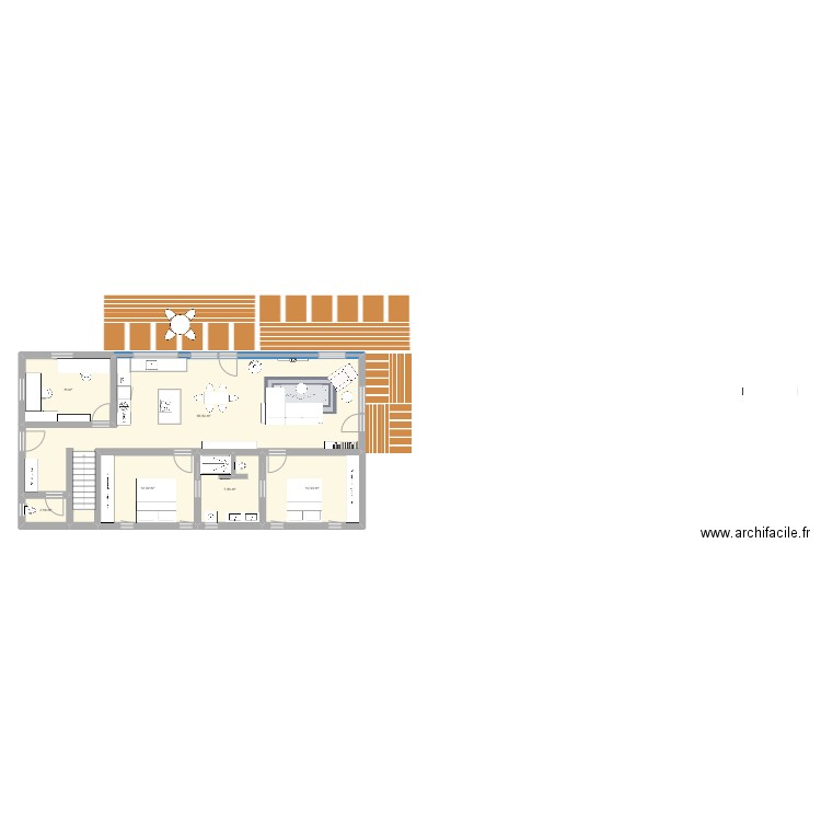 Chalet EG. Plan de 6 pièces et 102 m2