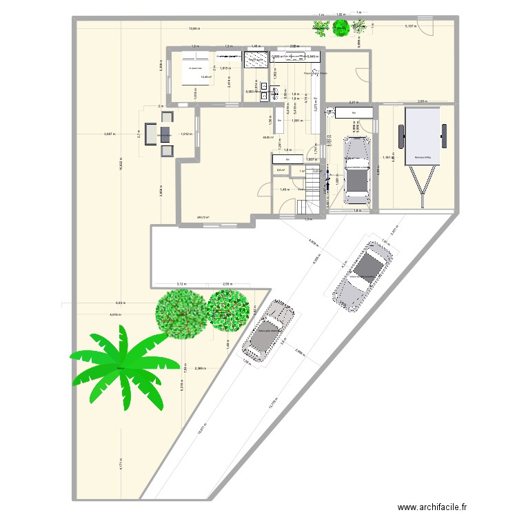 FREGATTE. Plan de 7 pièces et 350 m2