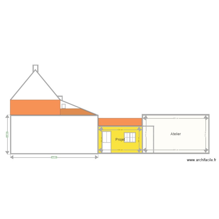 Plan Facade Coté 180 projet. Plan de 0 pièce et 0 m2