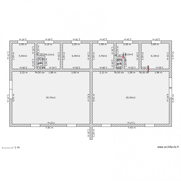 1 er plan. Plan de 0 pièce et 0 m2