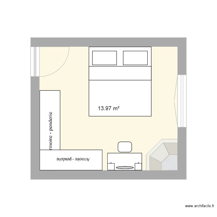 chambre. Plan de 0 pièce et 0 m2