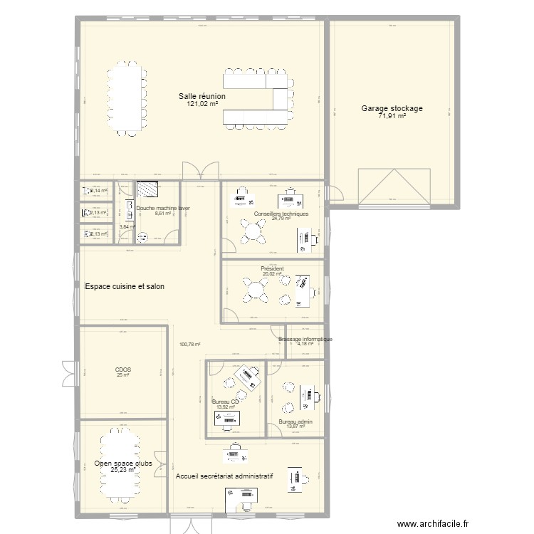 Plan 6 . Plan de 15 pièces et 440 m2