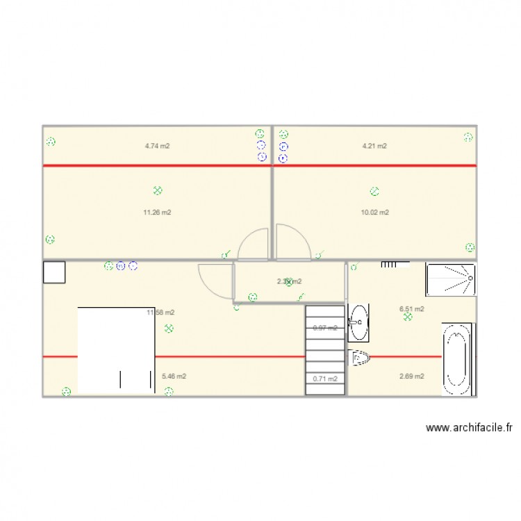 etage last version. Plan de 0 pièce et 0 m2