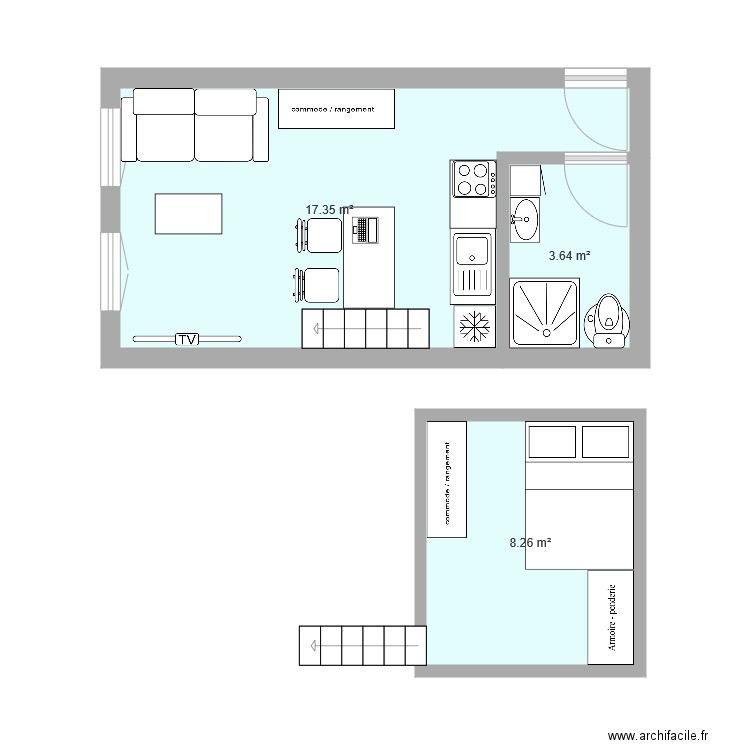 projet appart type mezzanine. Plan de 0 pièce et 0 m2