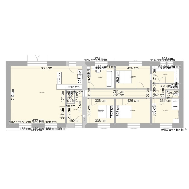 brousses projet. Plan de 12 pièces et 138 m2