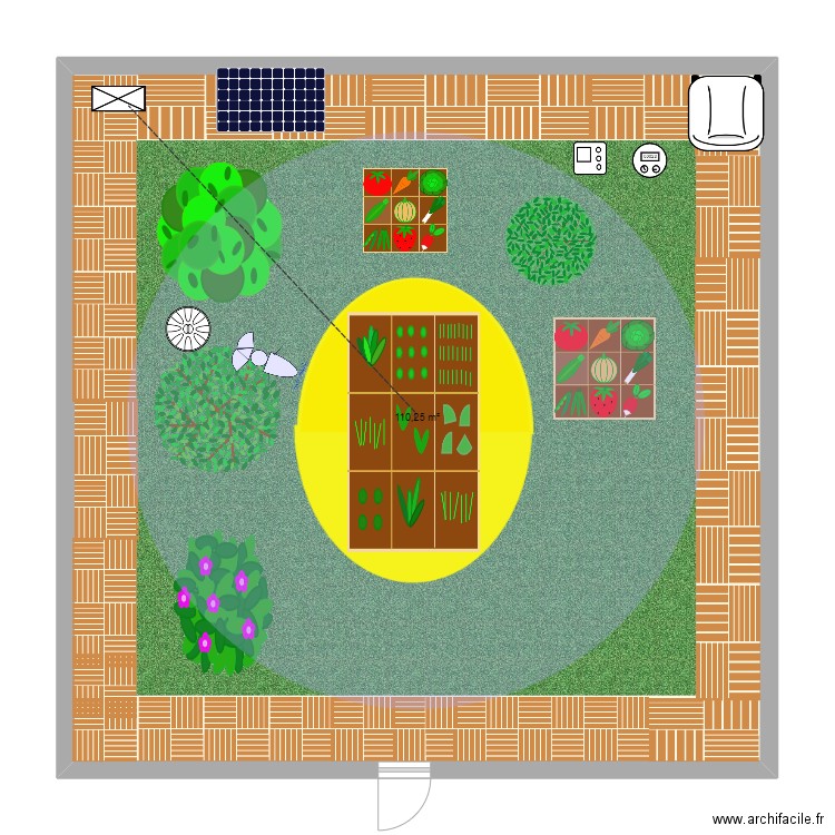 naomie camille - Plan 1 pièce 110 m2 dessiné par jardin4b3