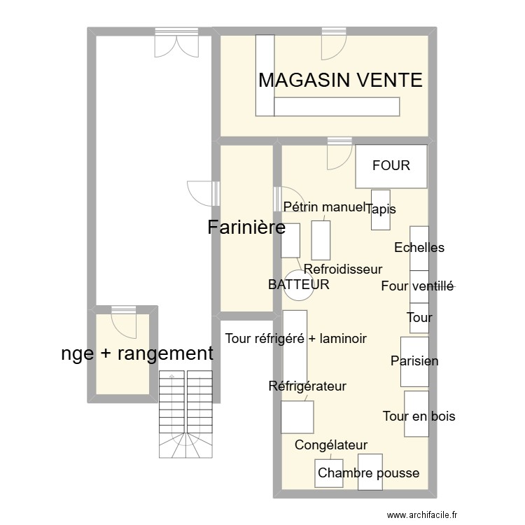 bp boulangerie. Plan de 4 pièces et 89 m2