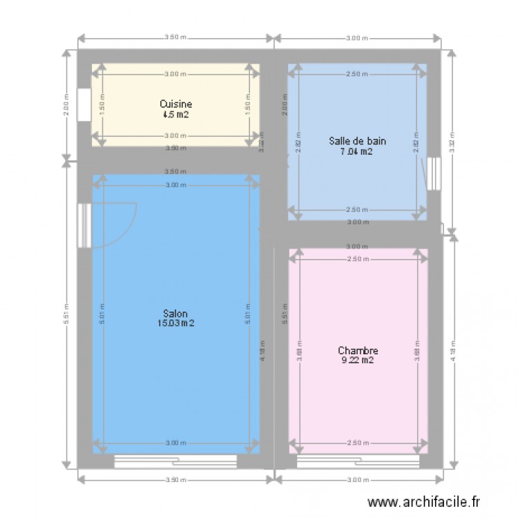 studio 35m2. Plan de 0 pièce et 0 m2