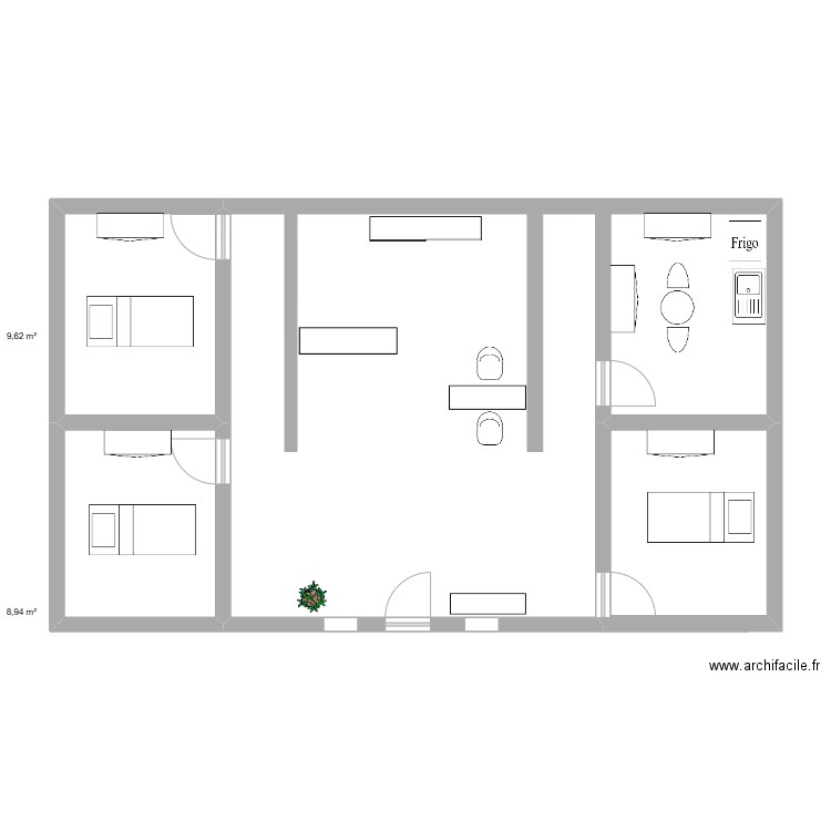 chef d'oeuvre 1. Plan de 3 pièces et 75 m2