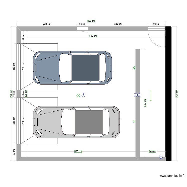 garage double. Plan de 0 pièce et 0 m2