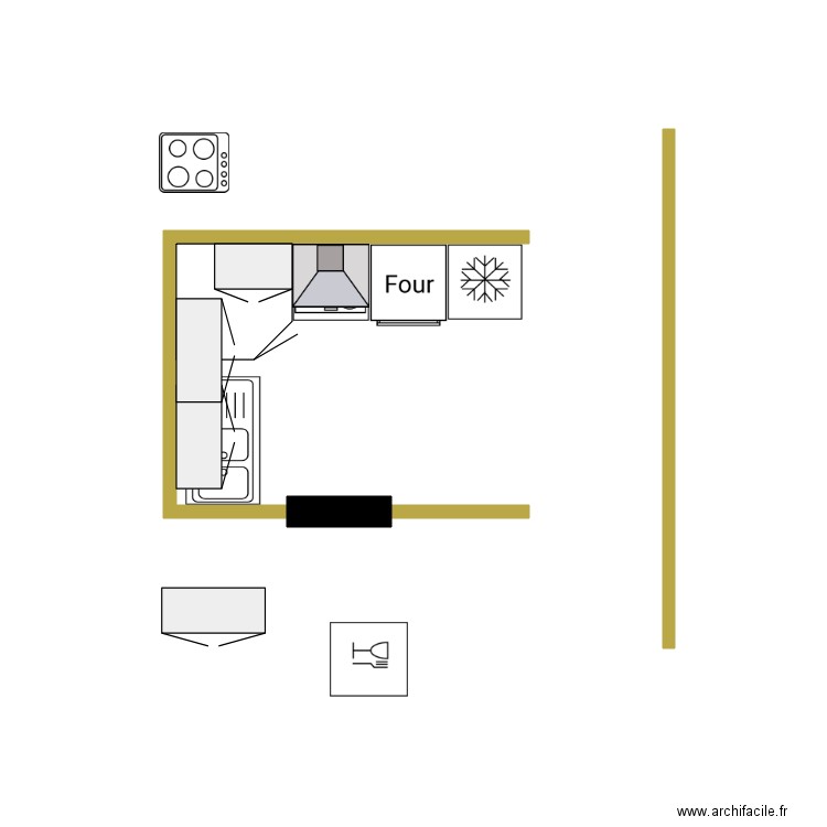 Cuisine et sdb. Plan de 0 pièce et 0 m2