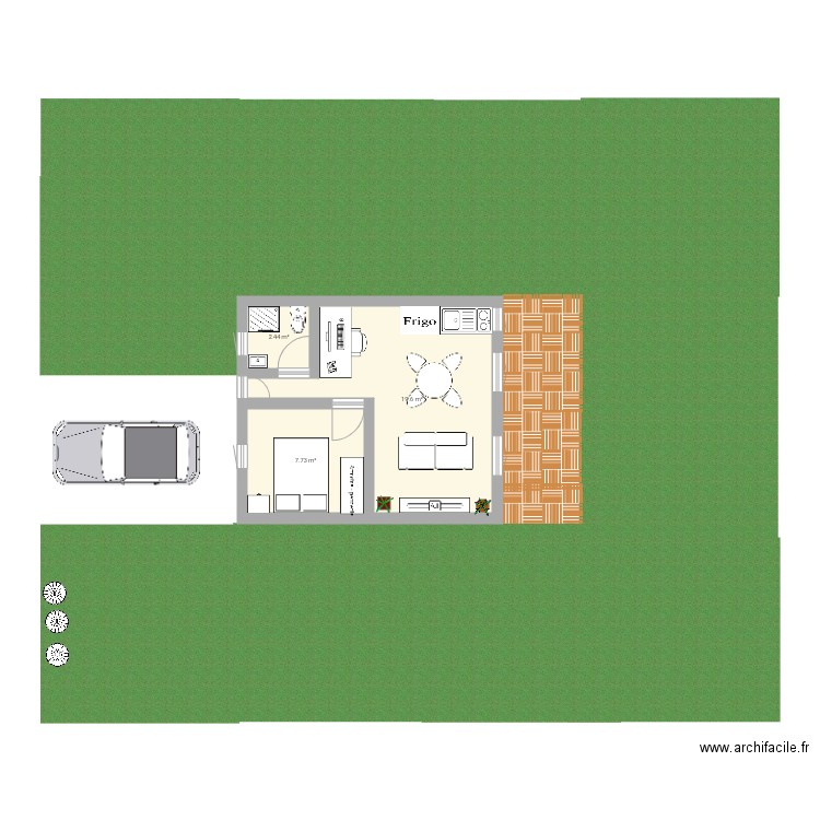 F2 maison et jardin. Plan de 0 pièce et 0 m2