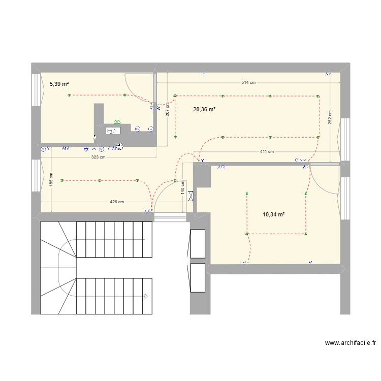 Lou. Plan de 4 pièces et 37 m2