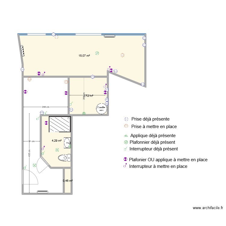 CHATEAUBRIAND 2. Plan de 4 pièces et 24 m2