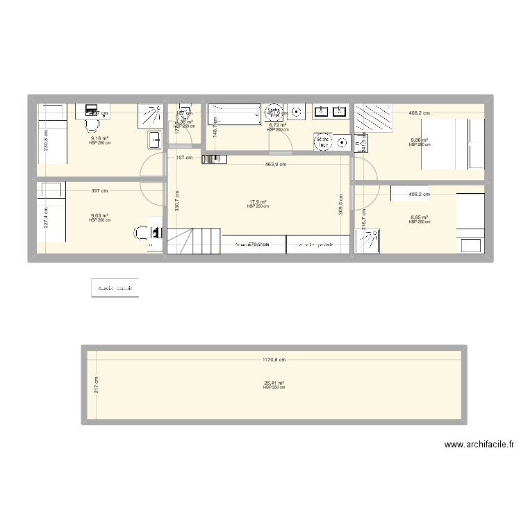 RETHEUIL fabrice. Plan de 8 pièces et 88 m2