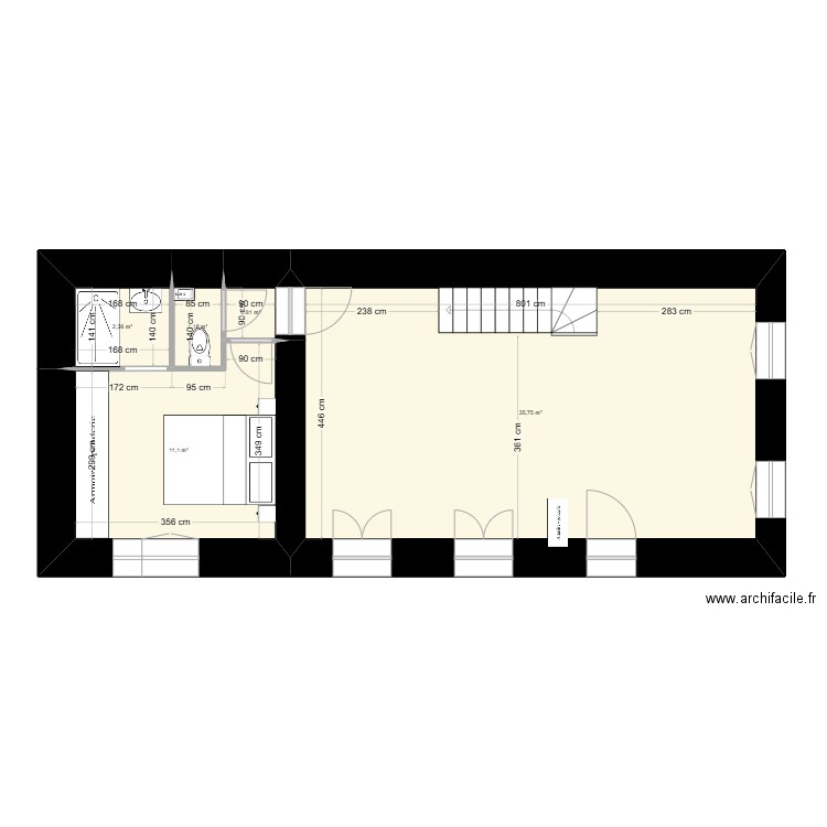 Plan Rdc Thoraval - Projet. Plan de 5 pièces et 51 m2