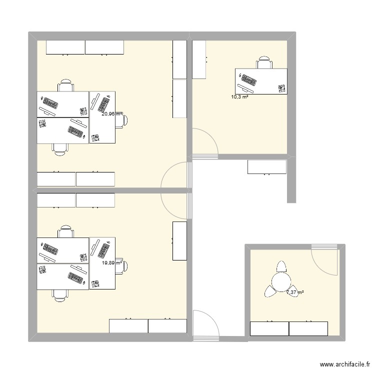 PLAN 2 ACHATS. Plan de 4 pièces et 59 m2