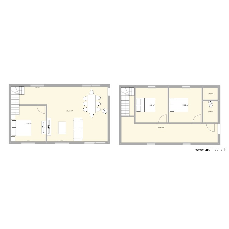 Plan Noron. Plan de 7 pièces et 103 m2