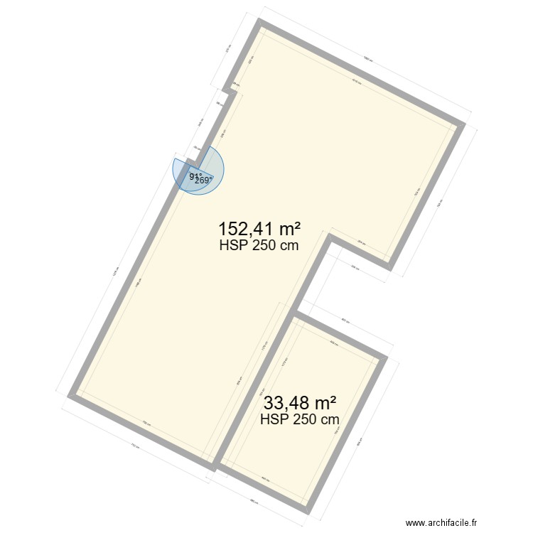 jml. Plan de 2 pièces et 186 m2