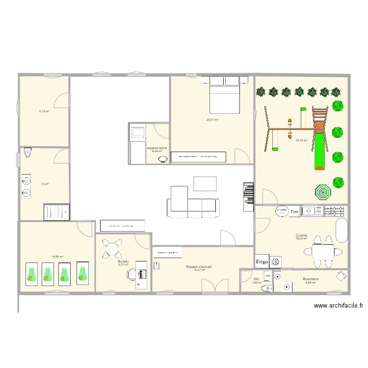 Plan Crèche. Plan de 0 pièce et 0 m2