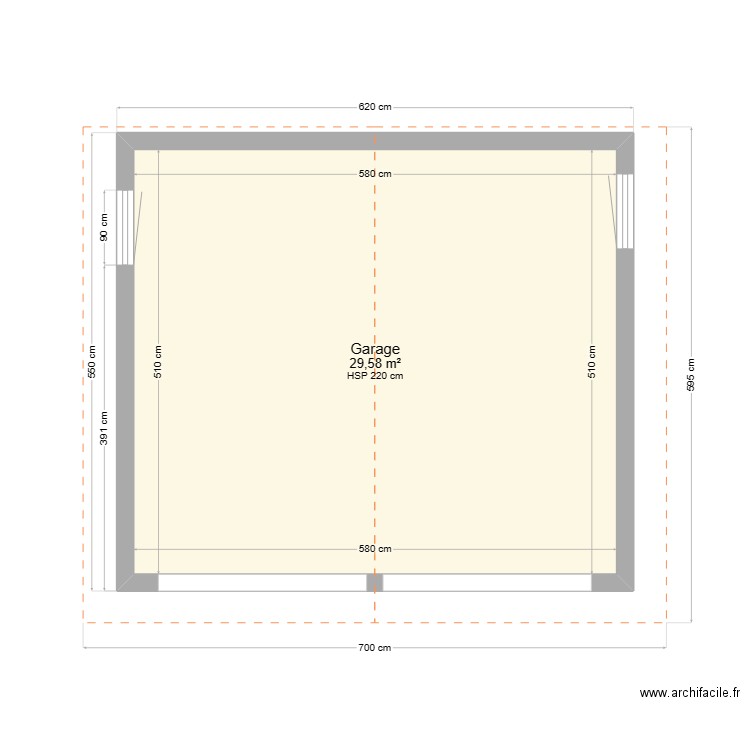 garage - Plan 1 pièce 30 m2 dessiné par bricol42