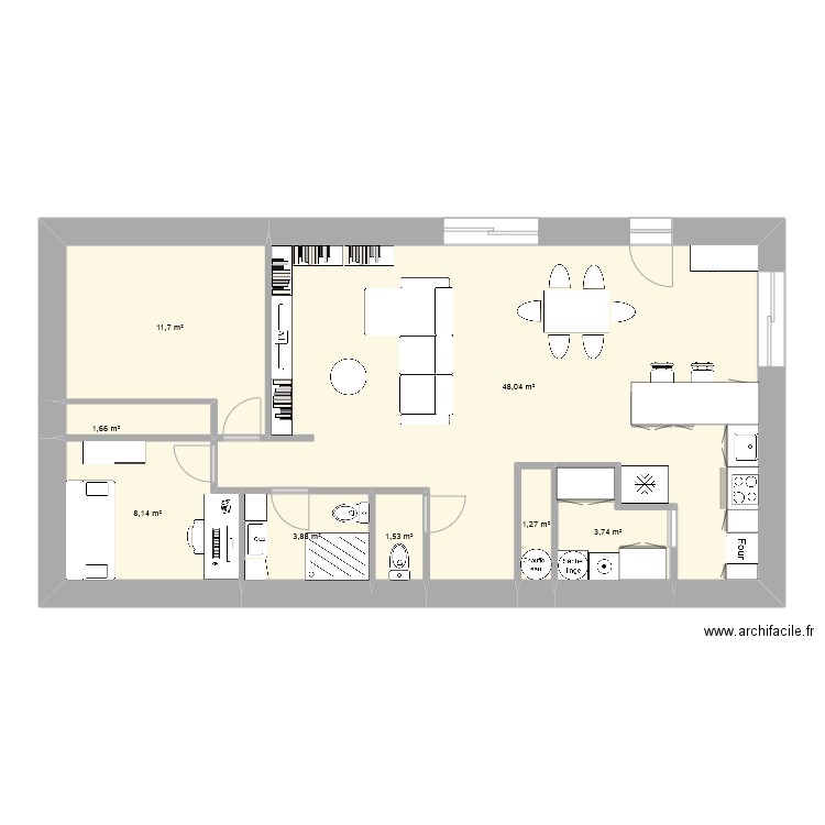 lot 78.5m2. Plan de 8 pièces et 80 m2