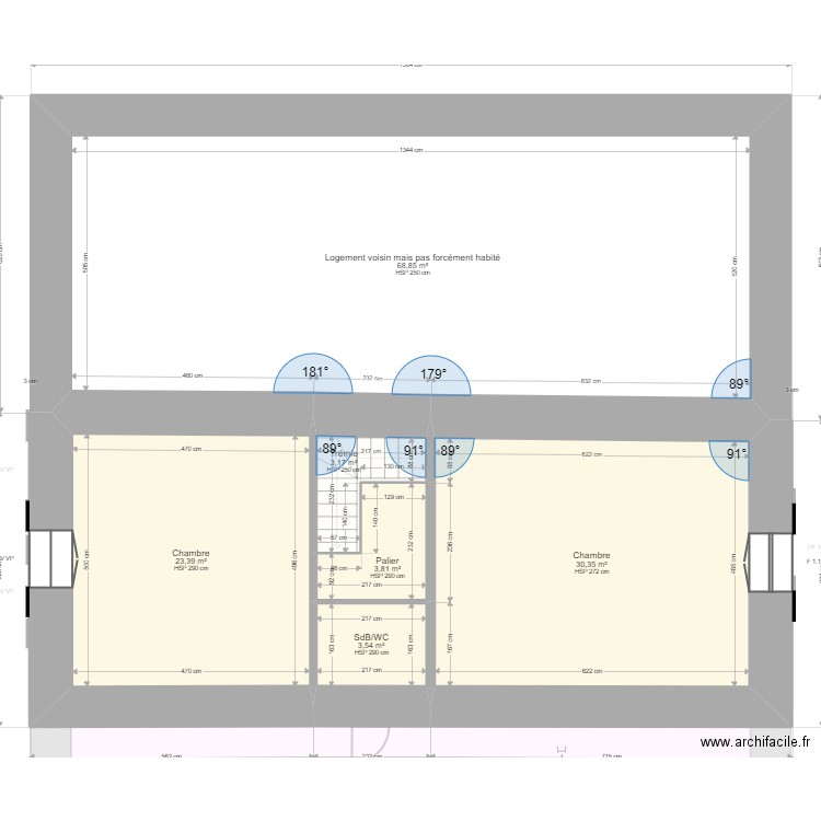 GOY / HUPE. Plan de 11 pièces et 316 m2