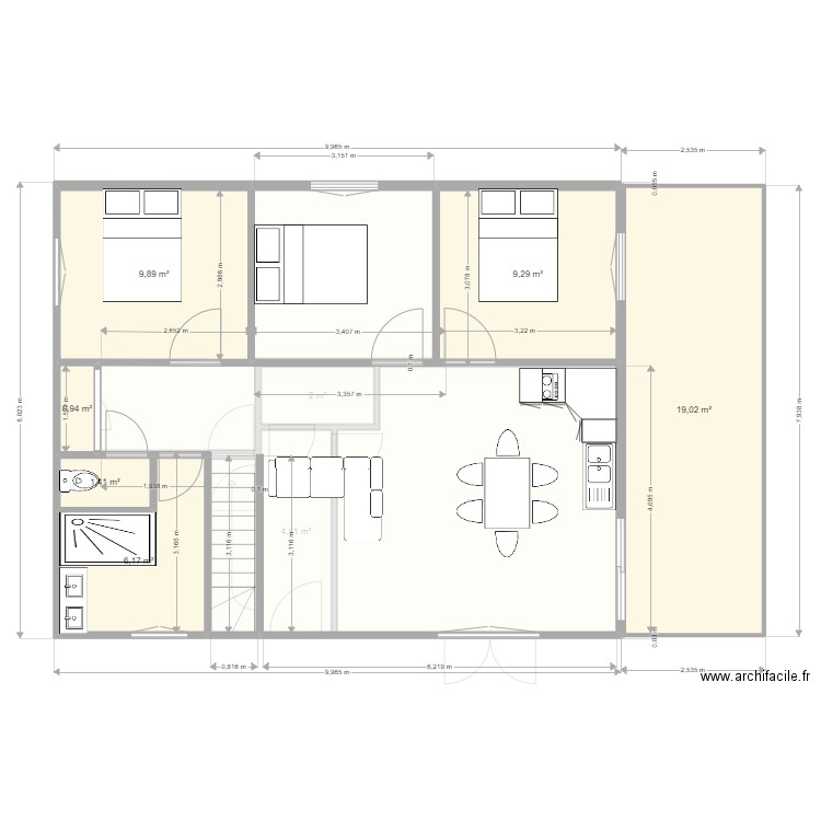 logement 1b. Plan de 0 pièce et 0 m2