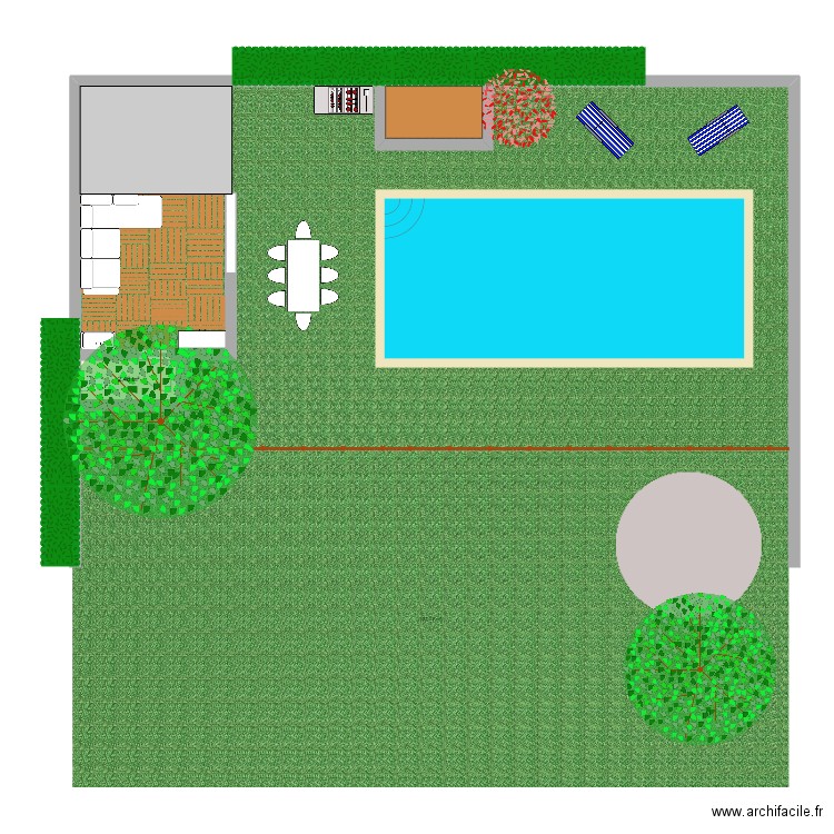 Aménagement piscine. Plan de 1 pièce et 2 m2