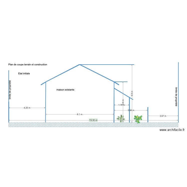 projet initiale. Plan de 0 pièce et 0 m2