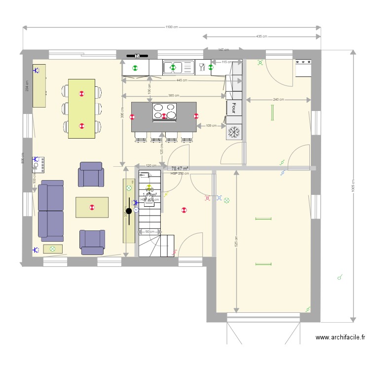 position éclairage 2. Plan de 0 pièce et 0 m2