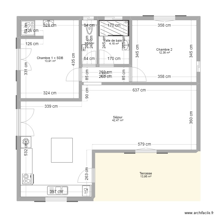 PLAN VILLA DIAMANT PROJET. Plan de 7 pièces et 91 m2