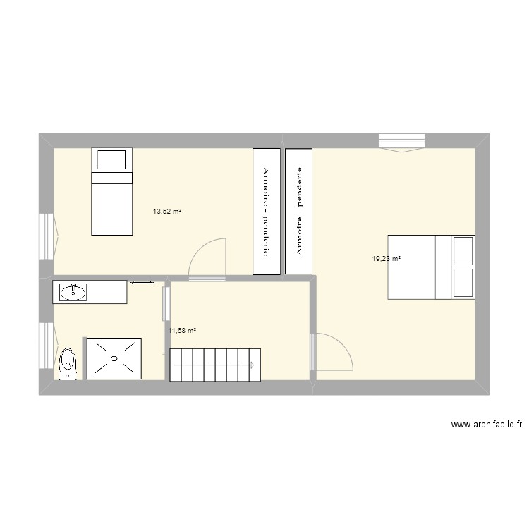 Cécile 17800 projet étage 2 chambres. Plan de 0 pièce et 0 m2