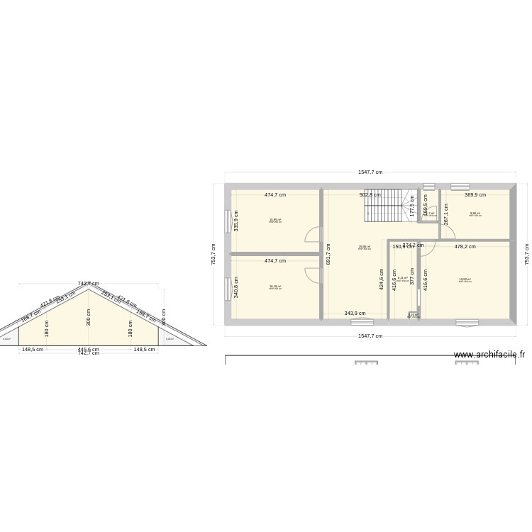 plan agrandisement 3. Plan de 15 pièces et 188 m2