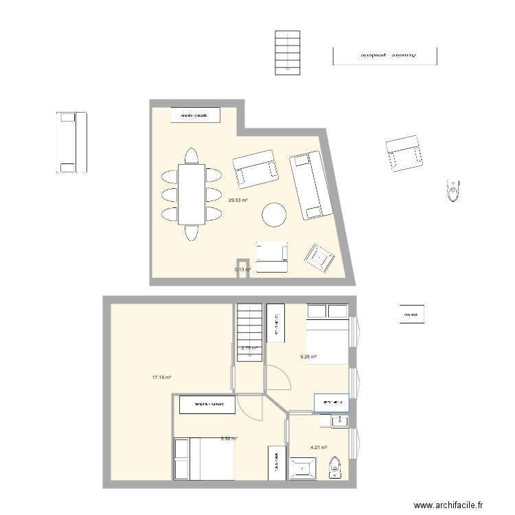 Arline 2ieme. Plan de 7 pièces et 73 m2