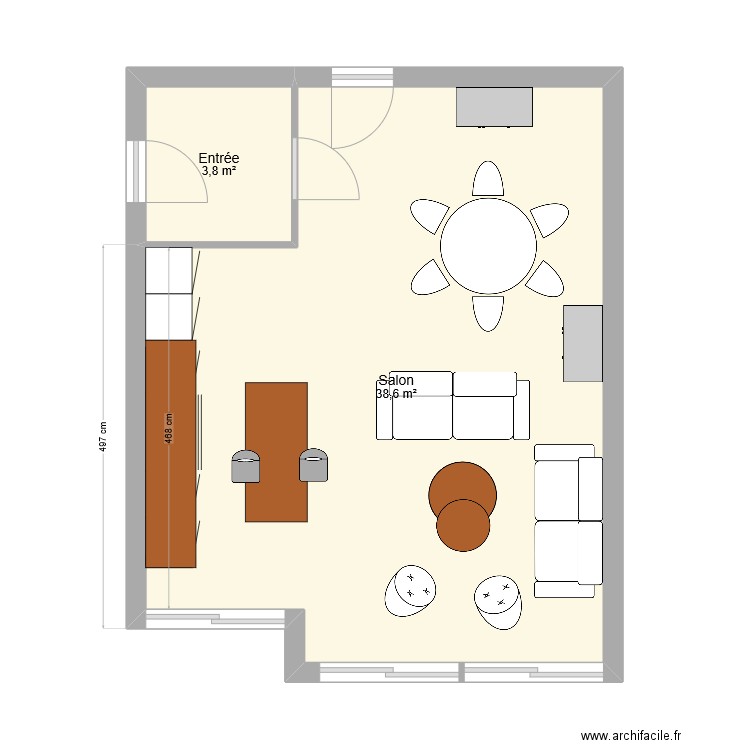 LA SAPINIERE 2. Plan de 2 pièces et 42 m2