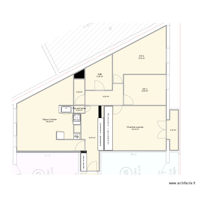 Cam & Tom - Plan Luc 1. Plan de 11 pièces et 92 m2