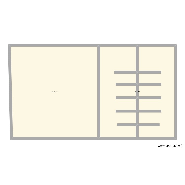 bâtiment ayowahi. Plan de 2 pièces et 160 m2