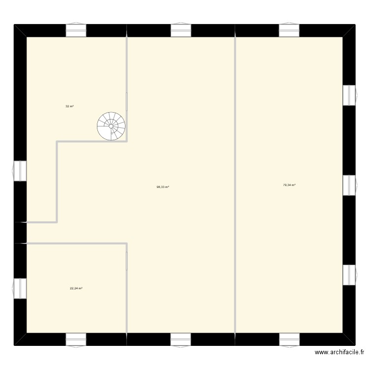 Dernier étage Maison Familliale. Plan de 4 pièces et 232 m2