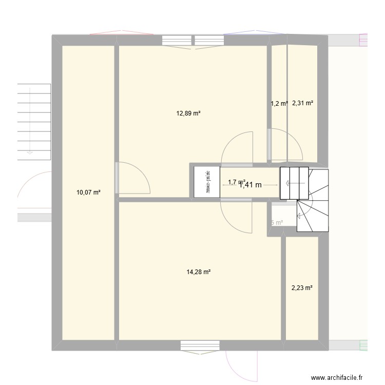 Plan sur 2. Plan de 21 pièces et 186 m2