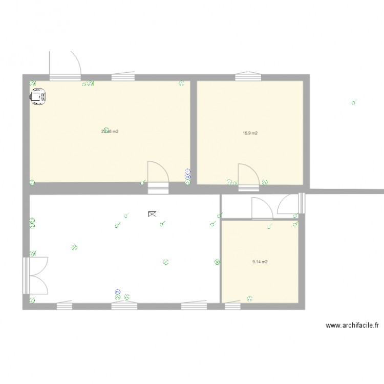 plan maison rehab. Plan de 0 pièce et 0 m2