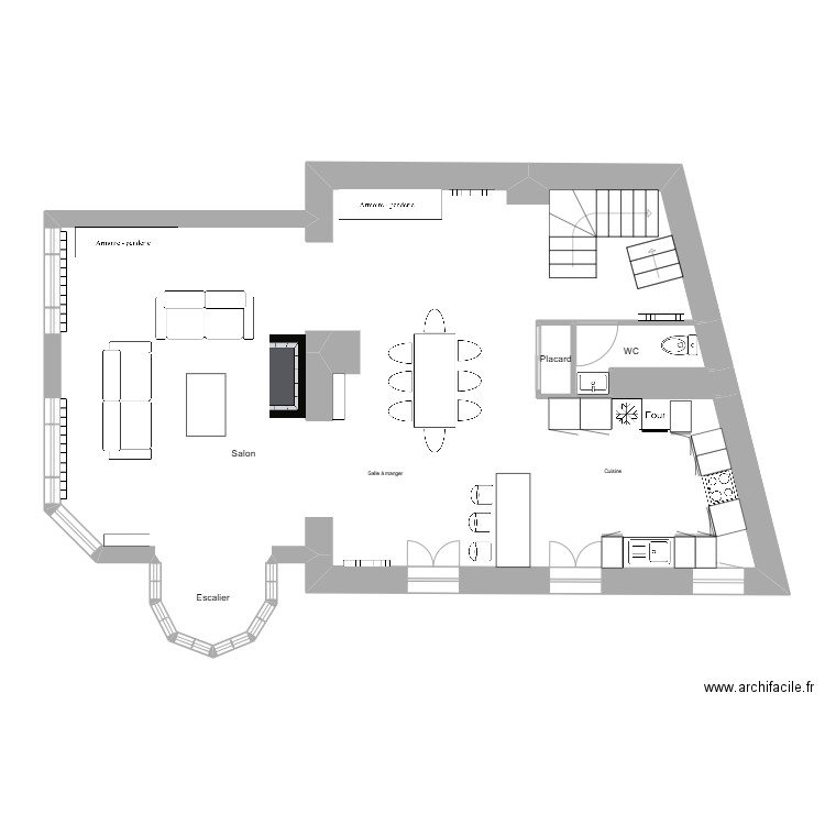 Gay Maison R0. Plan de 5 pièces et 86 m2